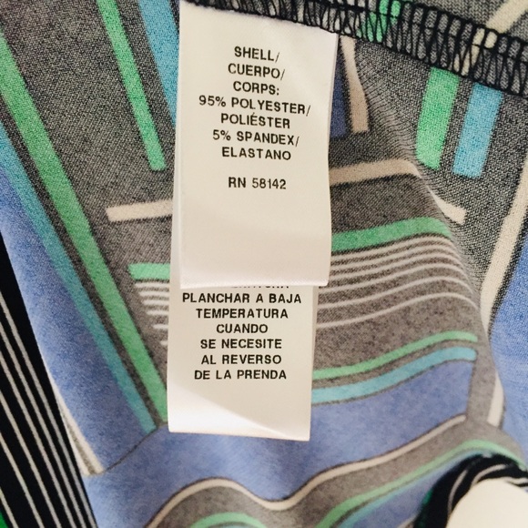 *DONATED* LONDON TIMES NWT Blue Green Black Striped Midi Dress Size 2 - Picture 11 of 11